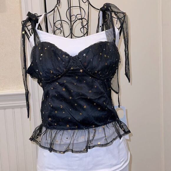 Privacy Please tulle crop top  NWT M - Picture 1 of 10